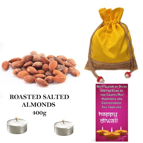 Buy Roasted Salted Almonds and Diwali Greeting
