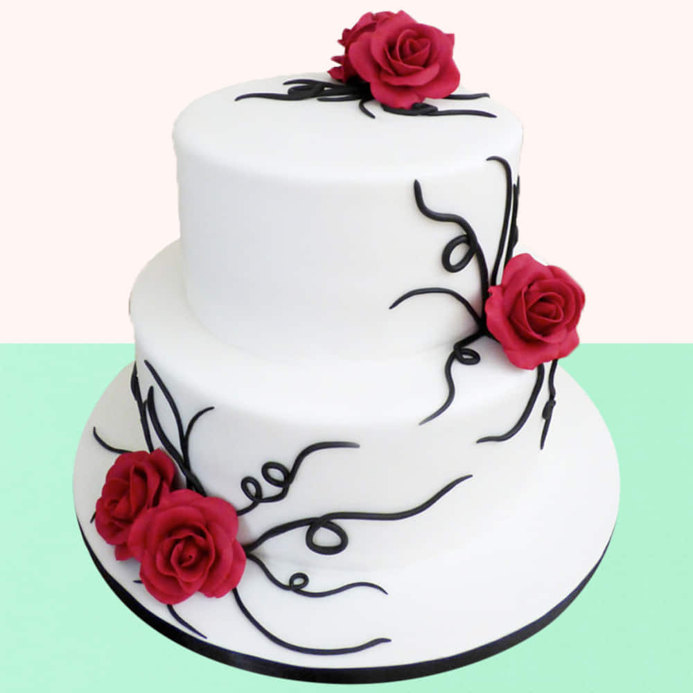 Buy Premium 2 Tier Cream Cake Online | 2 Tier Cream Cake