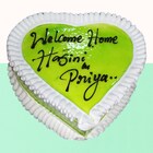 Kiwi heart shape cake