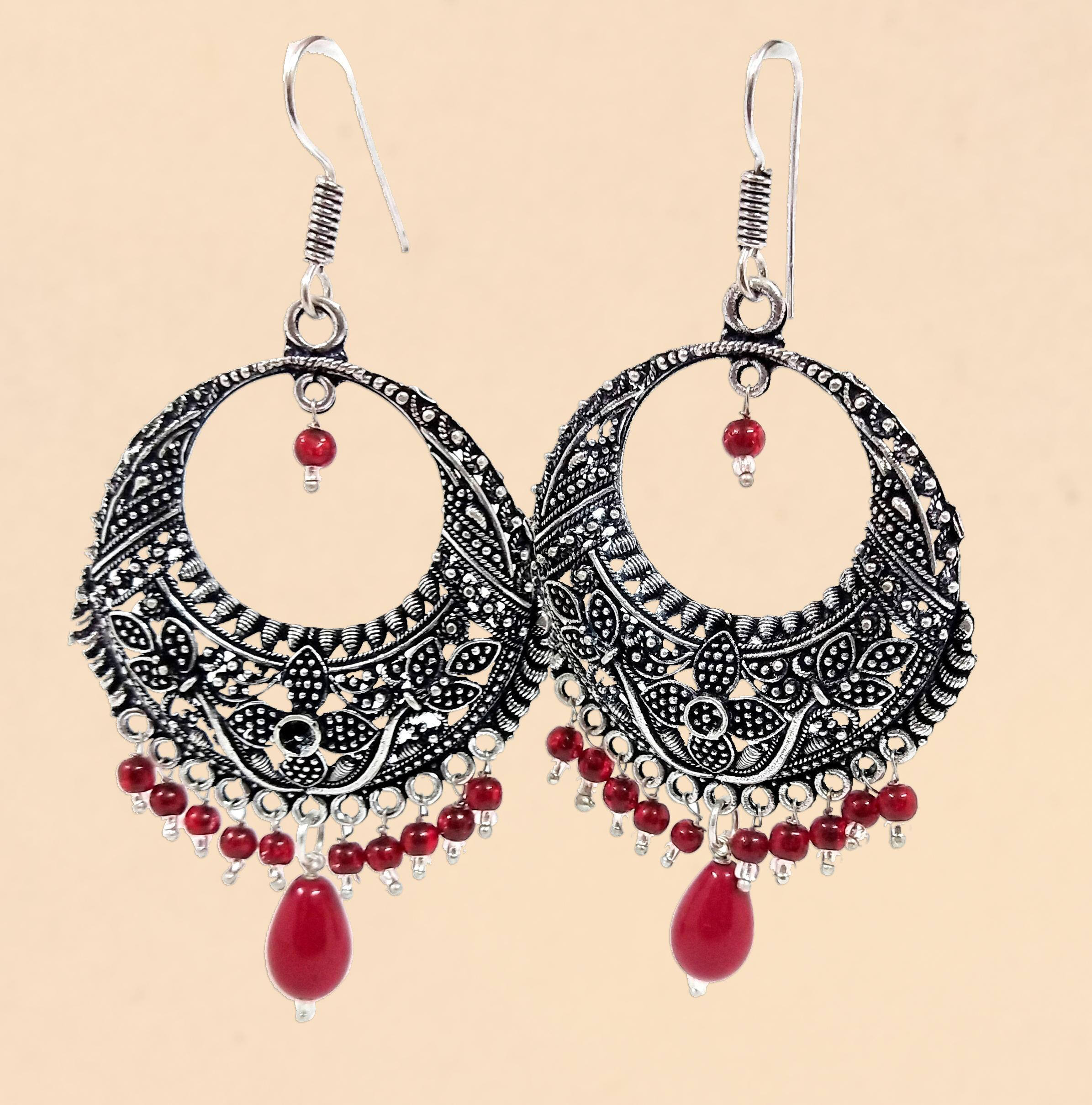 Buy Chandbali With Teeka Earrings Online Cheap, Jhumka Earrings Online  Shopping, Earrings - Shop From The Latest