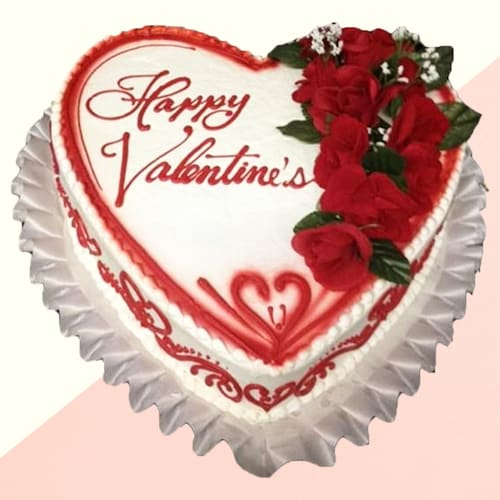 Buy Valentine special red roses Vanilla cake