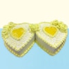 Buy Special couple pineapple double heart shape cake