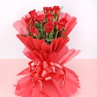10 Red Roses in Red Paper Packing