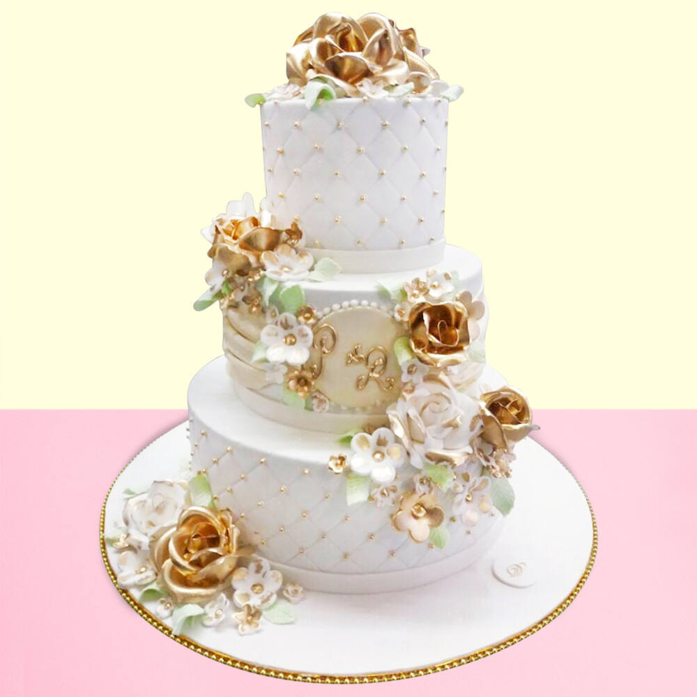 Order Love Blossom Wedding Cake Online, Price Rs.4499 | FlowerAura