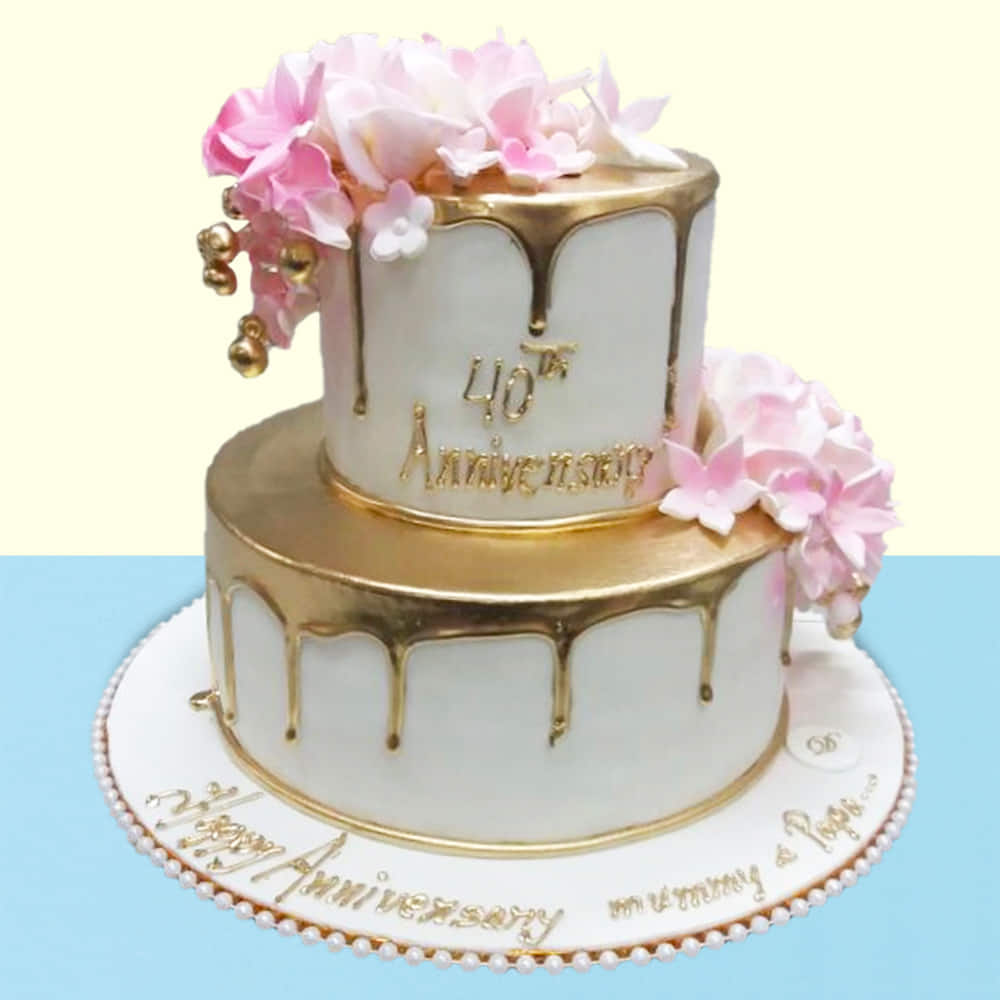 Happy 1st Wedding Anniversary White Cake Stock Photo 2364971489 |  Shutterstock
