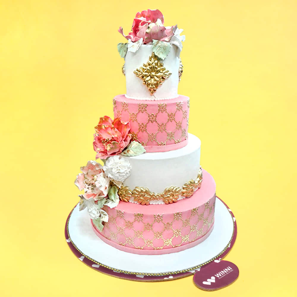 Blue Flowers 3 Kg Amazingl Wedding Cakes in Chennai - Cake Square Chennai |  Cake Shop in Chennai