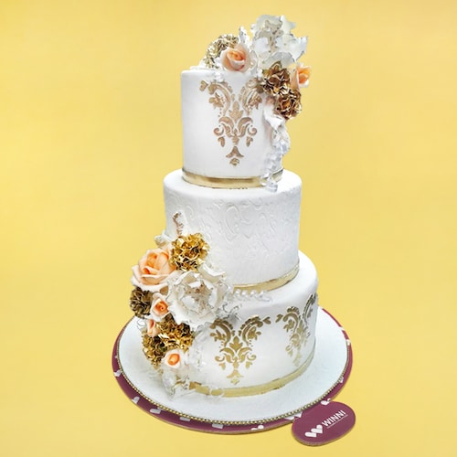 Buy Just For You Gold Wedding Cake