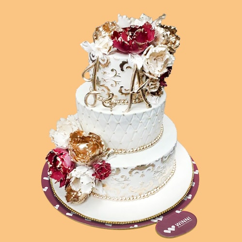 Buy Trendy Gold Wedding Cake