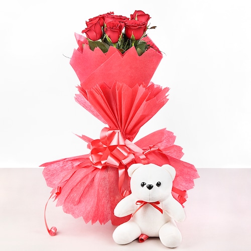 Buy Roses and Teddy Combo