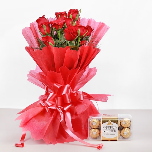 Buy Red Roses & Ferrero Combo