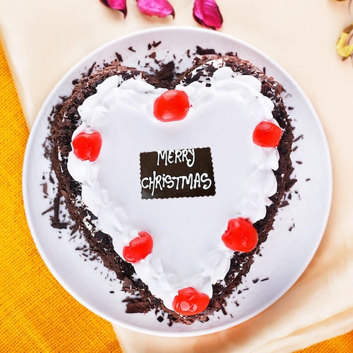 Buy Merry Christmas Heart Shape Cake