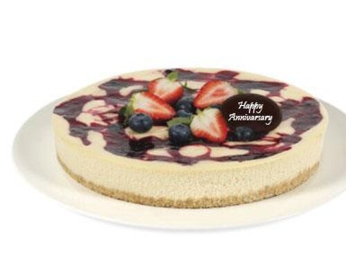 Buy Fresh 1 Kg Blueberry Flavour Cake With Strawberry Topping