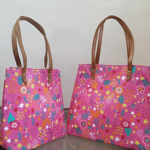 Buy Bright Pink Colored Tote Bag