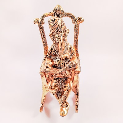 Metal Ganpati On Chair