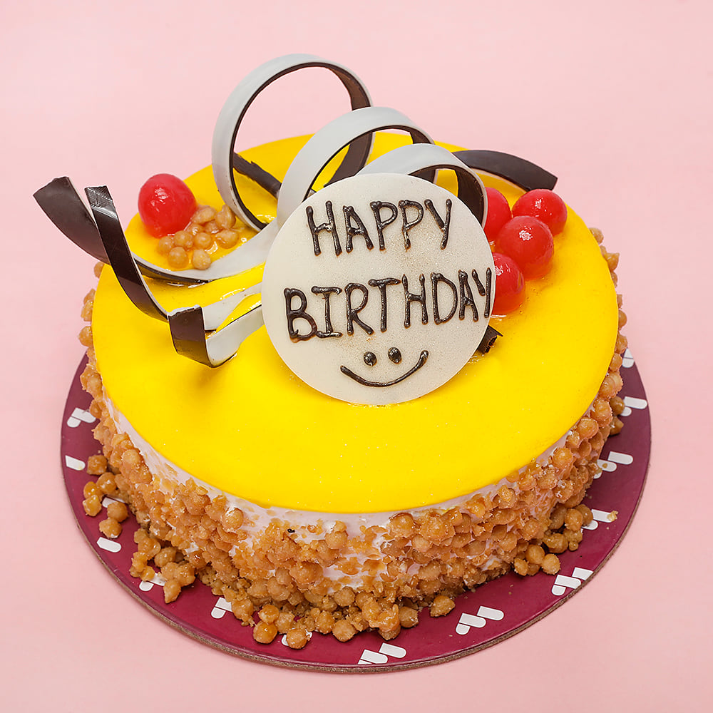 Order Online Happy Birthday Butterscotch Cake from IndianGiftsAdda.com