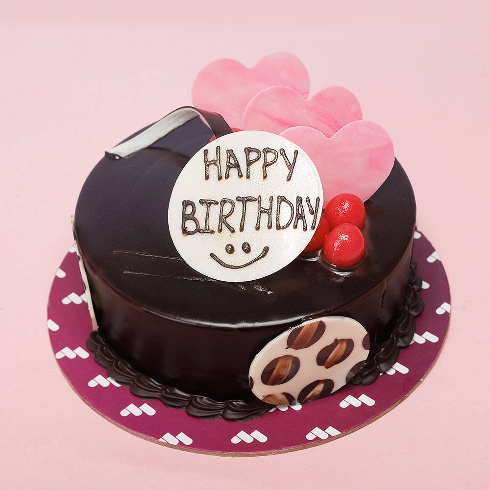 Order Chocolate Cake with Heart Toppings Half Kg Online at Best Price, Free  Delivery|IGP Cakes