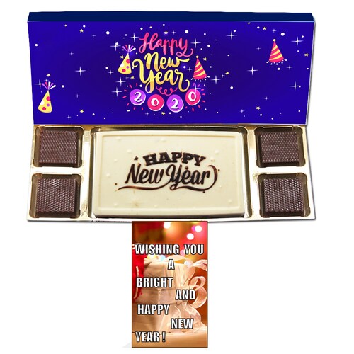 Buy Happy New Year Theme White Chocolate Box
