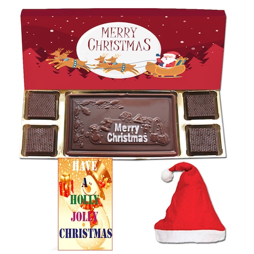 Buy Merry Christmas Theme Dark Chocolate Box With Santa Cap