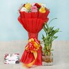Buy Mixed Roses With Lucky Bamboo