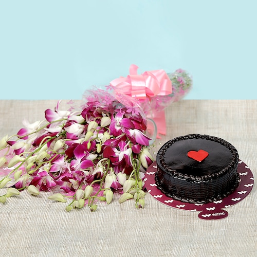 Buy Chocolate Cake With Orchids