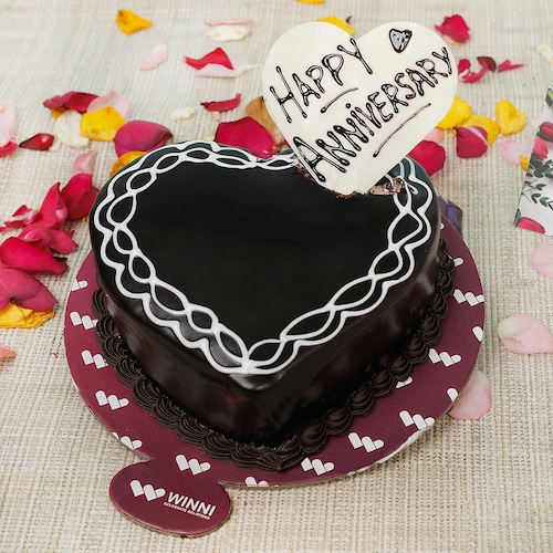 Buy Anniversary Heart Shape Chocolate Cake