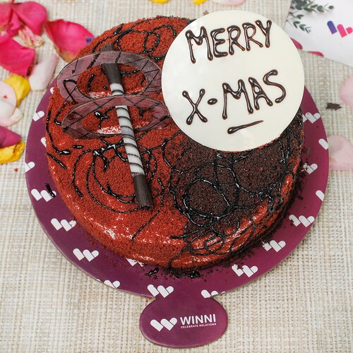 Buy Merry XMAS Fusion Red Velvet and Chocolate Cake
