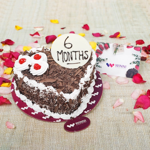 Buy 6 Months Heart Shape Black Forest Cake