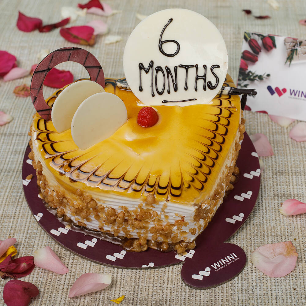 Six Month Birthday Cake | bakehoney.com
