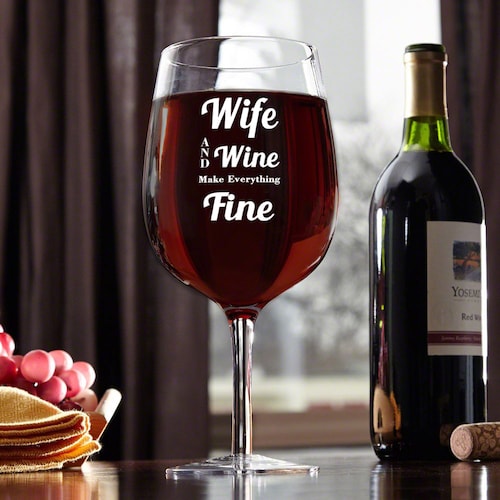 Buy Happy Wife Wine Glass