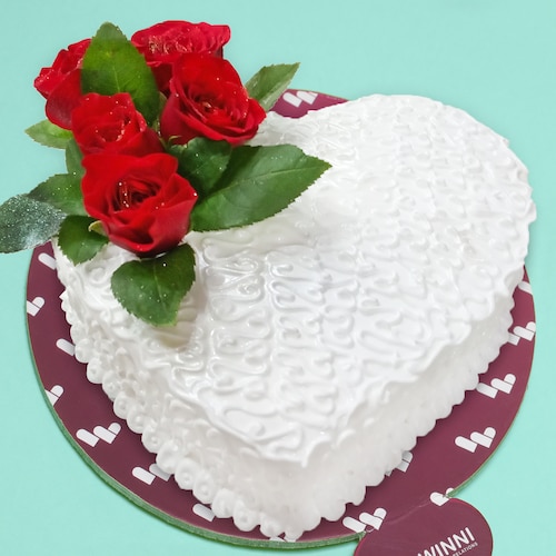 Buy Valentines flowery vanilla cake
