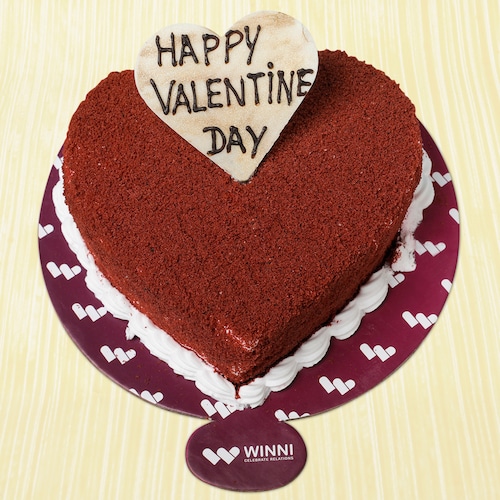 Buy Valentine Red Velvet Heart Shape Cake
