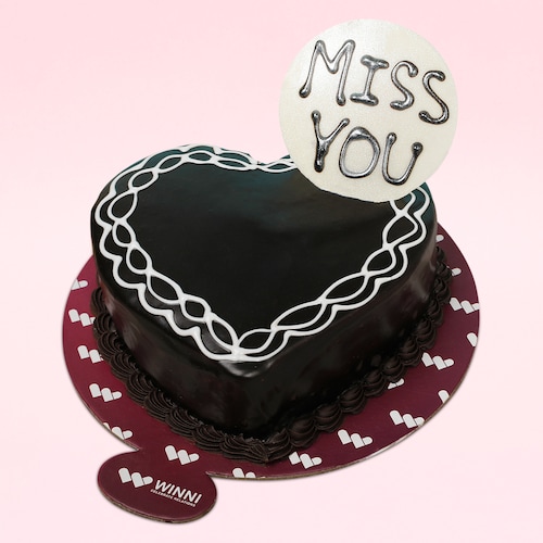 Buy Miss U Heart Shape Chocolate Cake