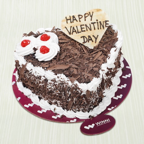 Buy Valentine Heart Shape Black Forest Cake