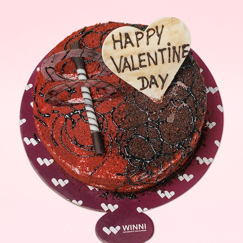 Buy Valentine Fusion Red Velvet and Chocolate Cake