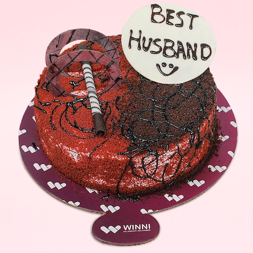 Buy Best Husband Fusion Red Velvet and Chocolate Cake