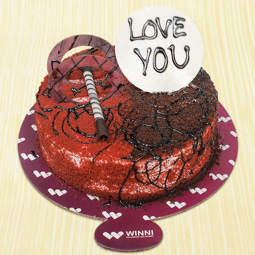 Buy Love You Fusion Red Velvet and Chocolate Cake