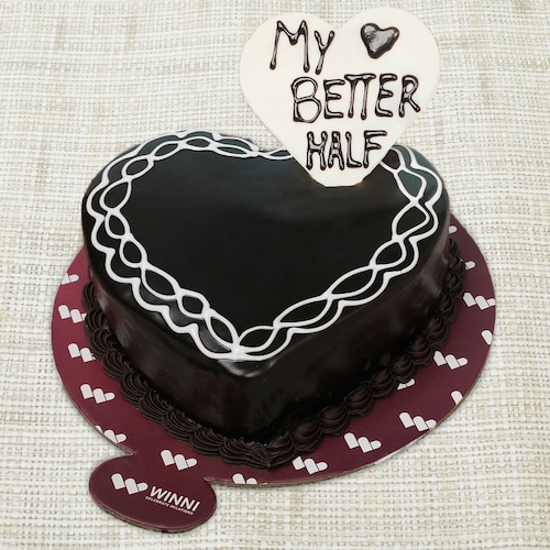 Buy My Better Half Heart Shape Chocolate Cake