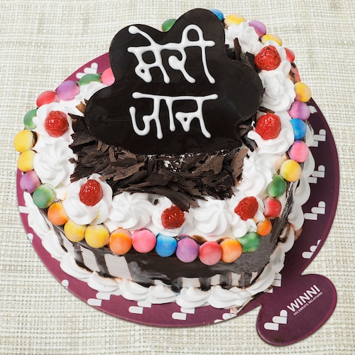 Buy Meri Jaan Black Forest Gem Heart Shape Cake