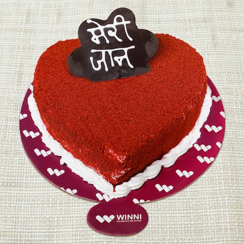 Buy Meri Jaan Red Velvet Heart Shape Cake