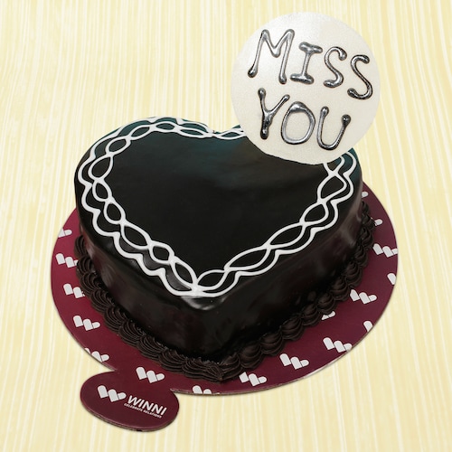 Buy Miss You Heart Shape Chocolate Cake