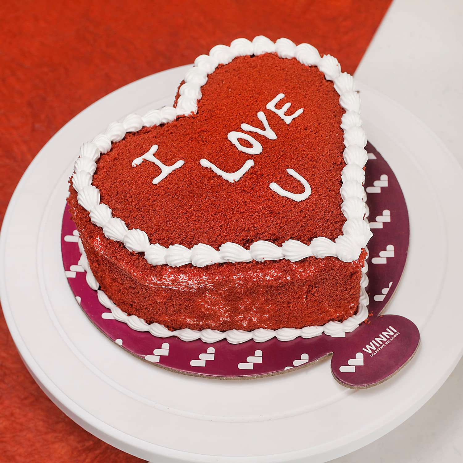 The Bake Delights. Decorated Red Velvet Heart Cake