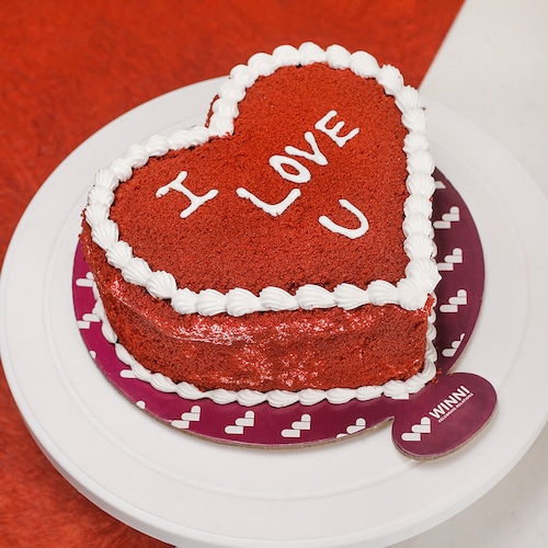 Buy Lovely Red Velvet Heart Shape cake