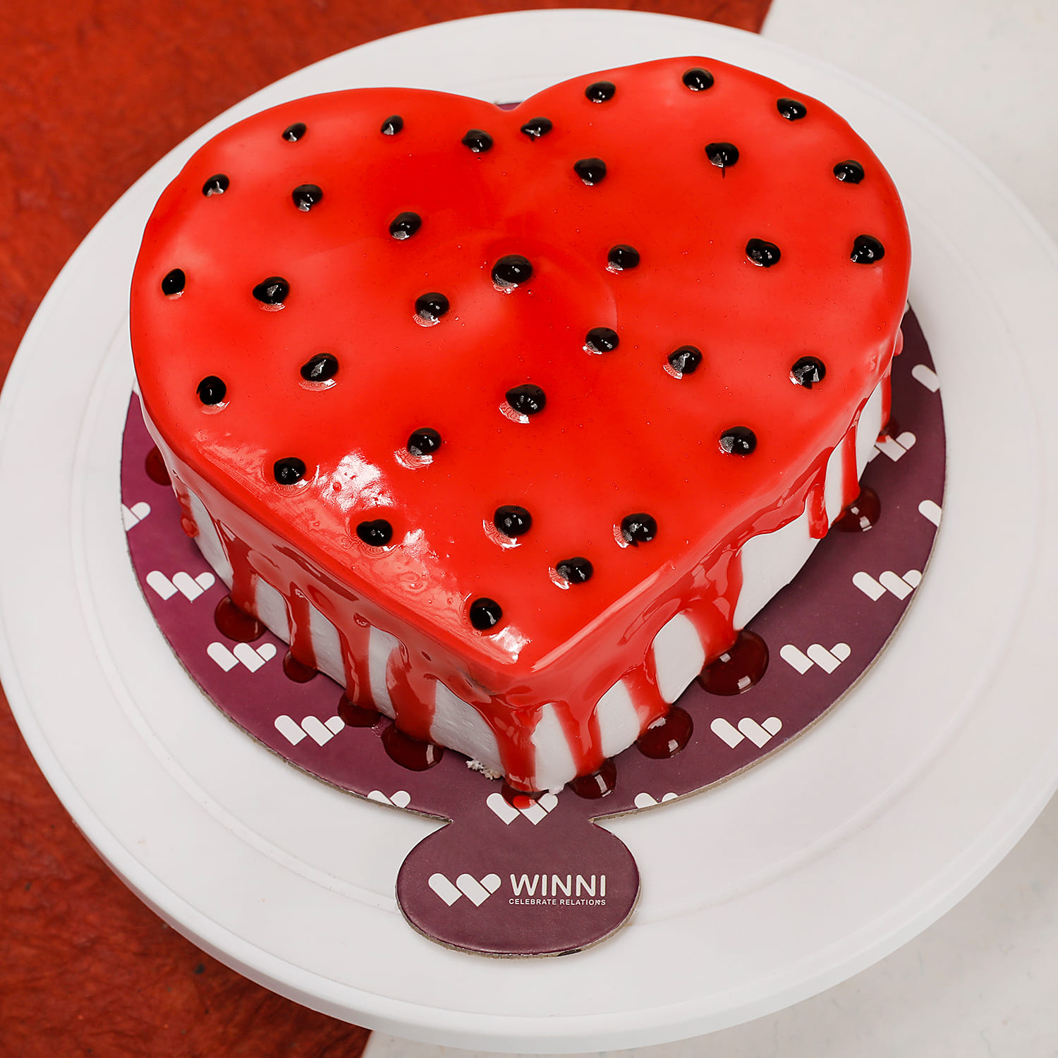 Rosy Red Velvet Heart Shape Cake
