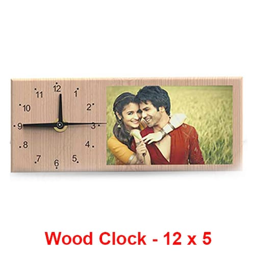 Buy Wooden Frame With Clock 12X5 In