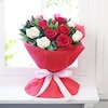Buy Heartfelt Miracle A bunch of red & white roses