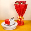 Buy Strawberry Vanilla Cake With Red Roses