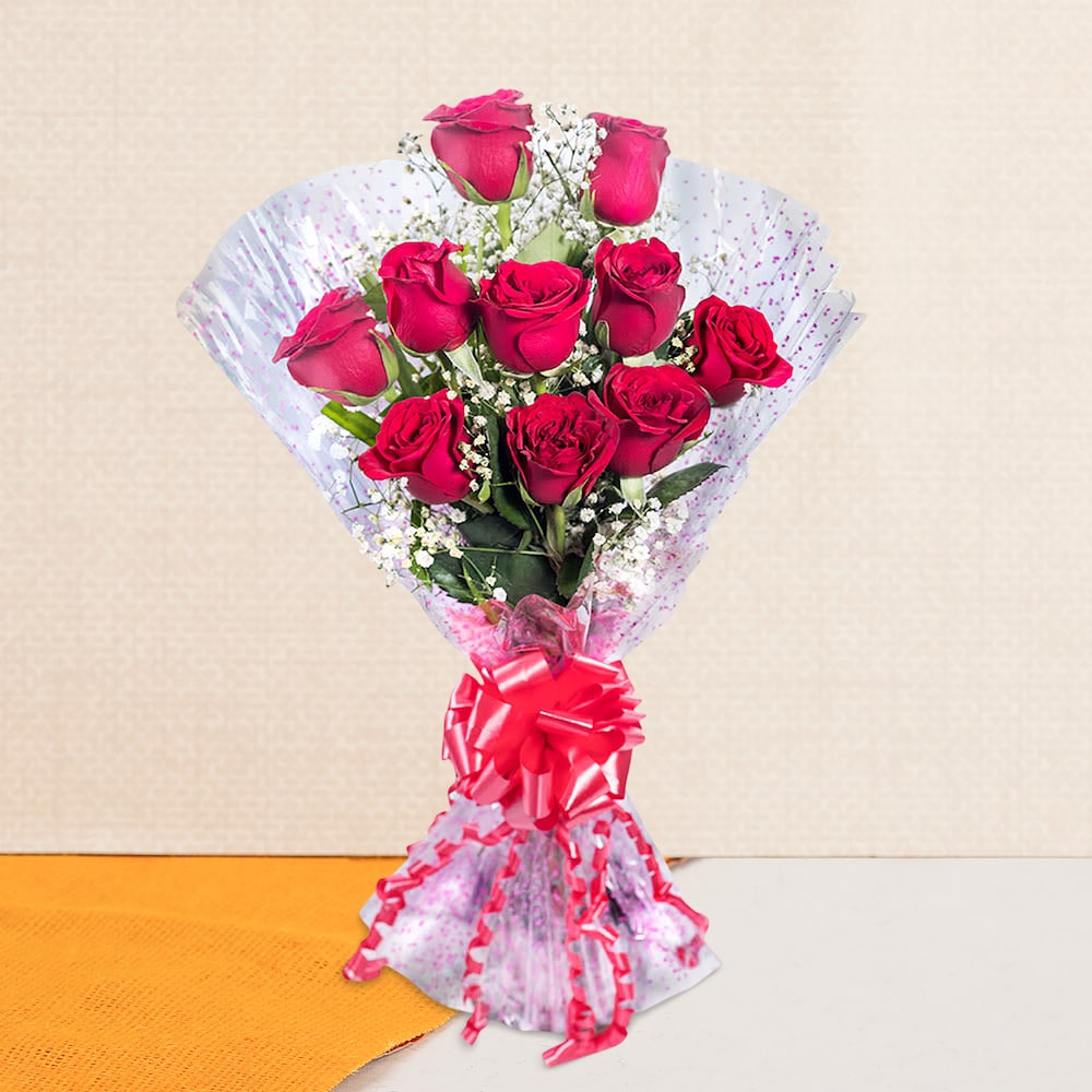 Lovingly Yours A bunch of 10 Red Roses | Winni.in
