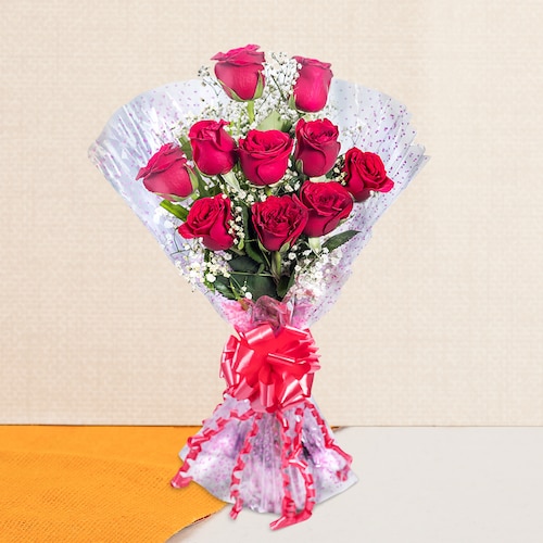 Buy Lovingly Yours A bunch of 10 Red Roses