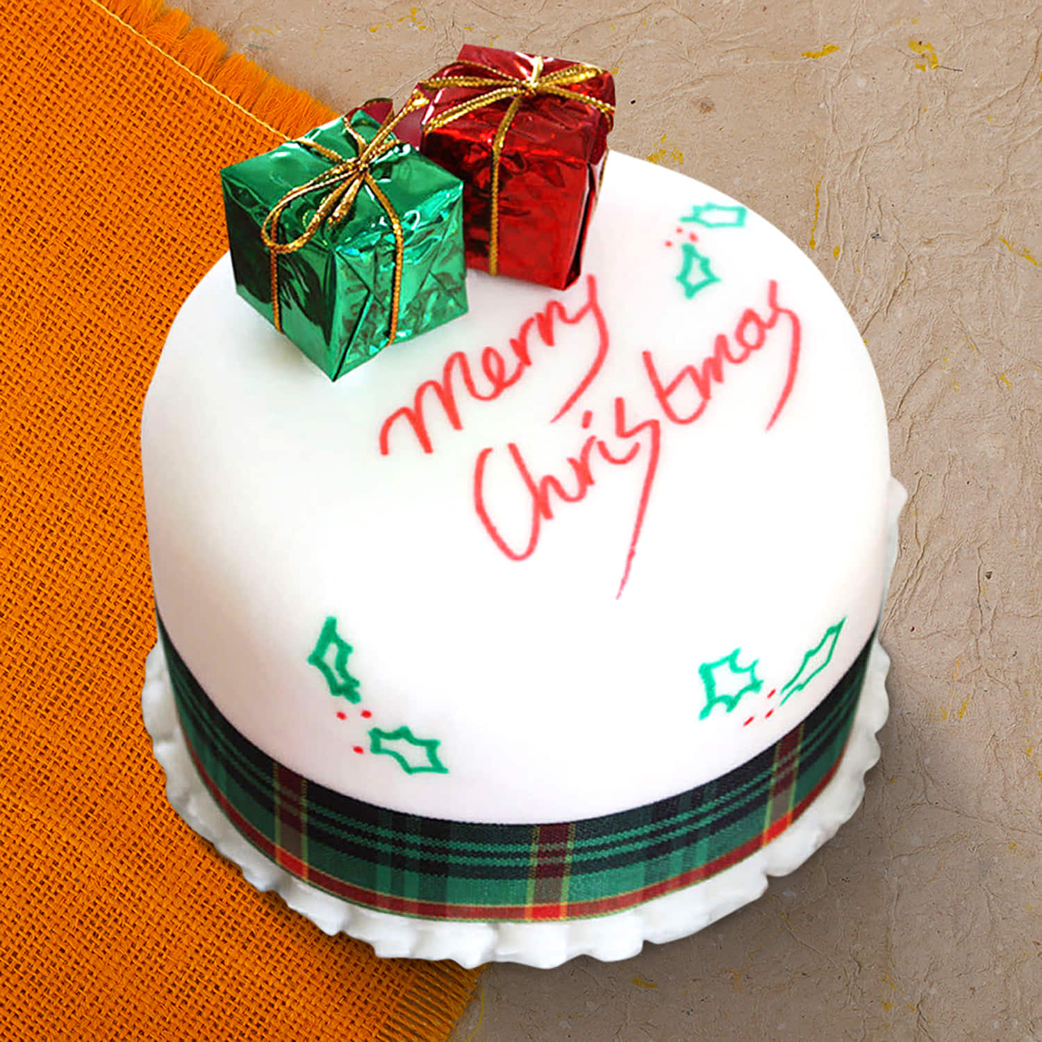 Holiday Dots Gift Box Round Cake Design | DecoPac