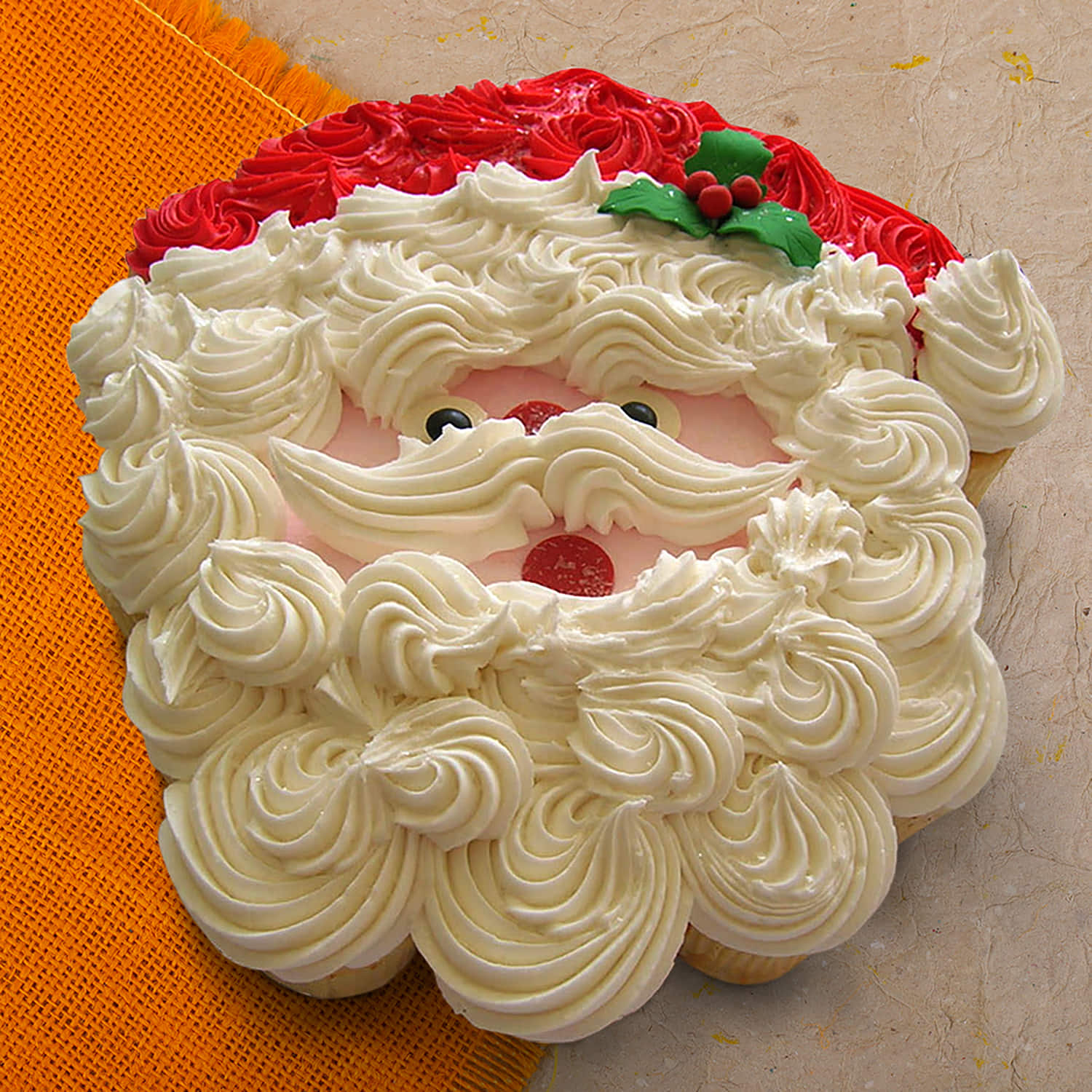 Santa face cake. | Bithday cake, Cake, Cake decorating